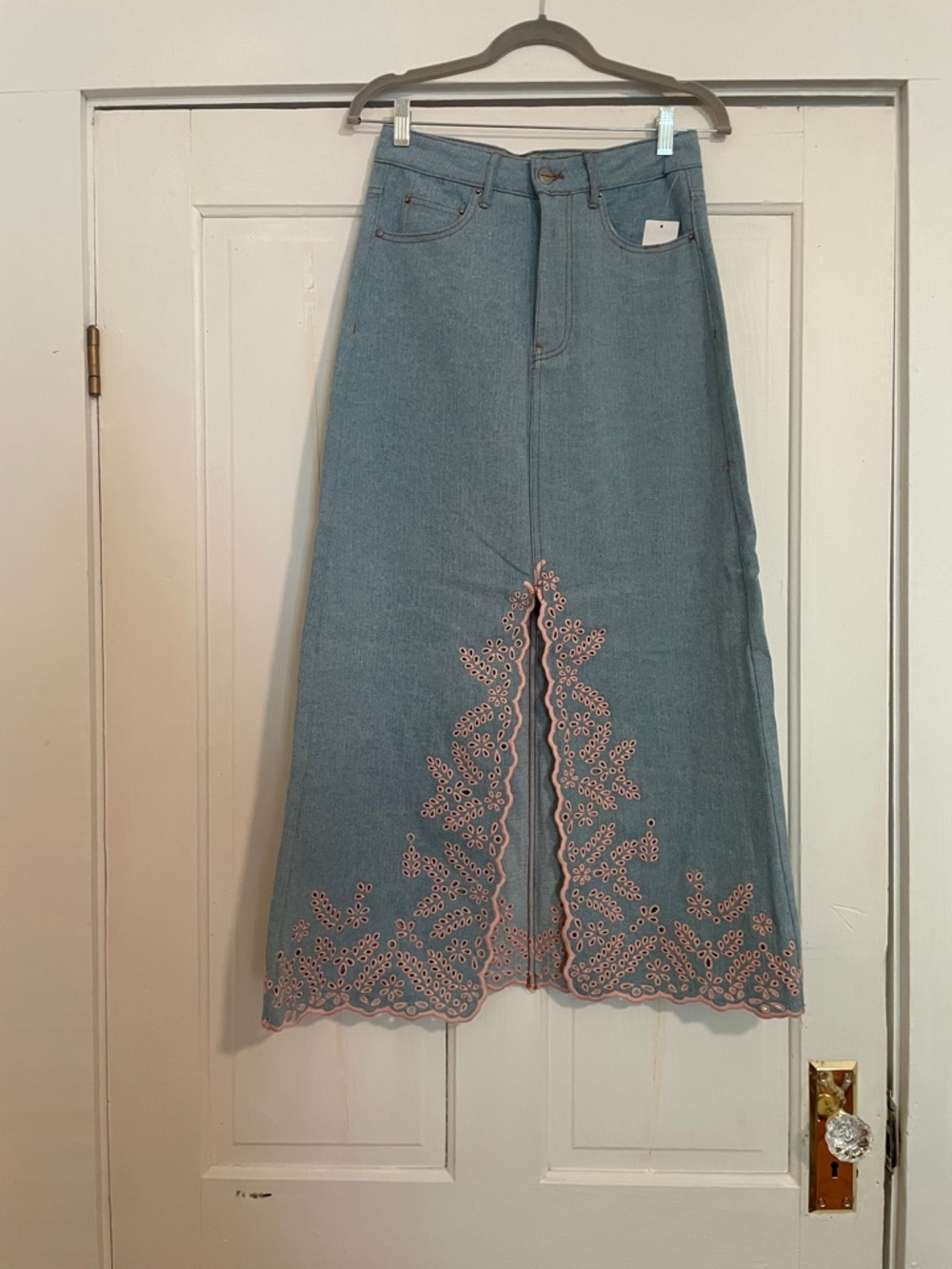 New Driftwood Serena Denim Skirt in Pink Promise size 26 - Picture 5 of 13